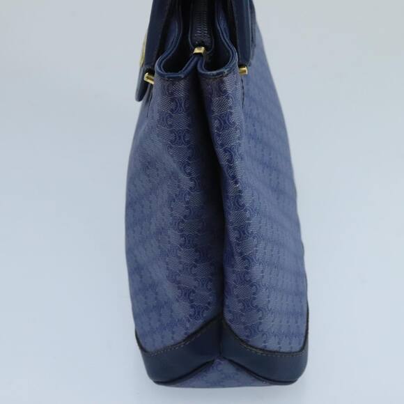 CELINE Macadam Canvas Hand Bag Blue Gold - Picture 4 of 12